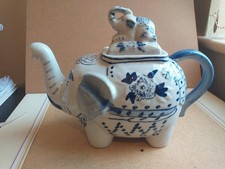 Vintage Blue & White Elephant