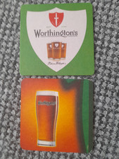 Two Worthington Brewery Beermats