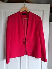 JACQUES VERT Bright Pink Flower Detail Occasion Jacket Size 14