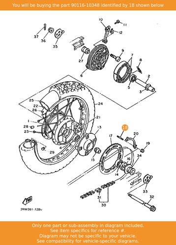 Yamaha bolt stud 90116 10348 - yamaha, 90116-10348