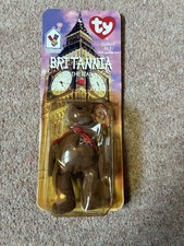 Ty Britannia Beanie Bear, sealed On Card In Plastic