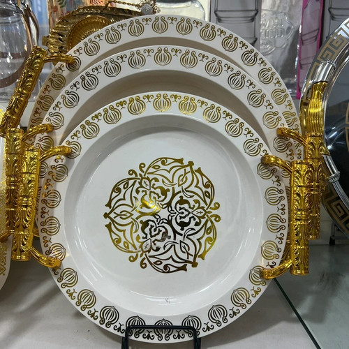 Round plastic serving tray - plastic,
