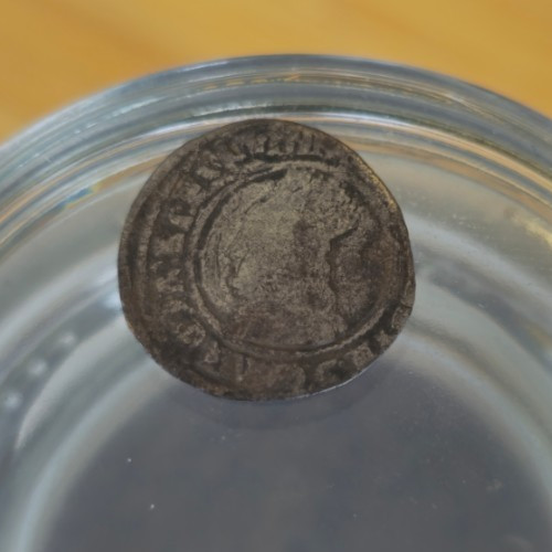 Silver threepence of - silver,