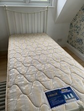 Ornate Metal Cream Off White Bed Frame And Optional Mattress