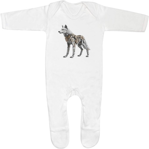 Clockwork wolf baby romper - 'clockwork,