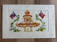 WW1 Silk Postcard. Royal Garrison Artillery ?? Regimental Crest.