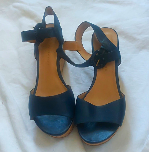 Topshop black leather - black, cork