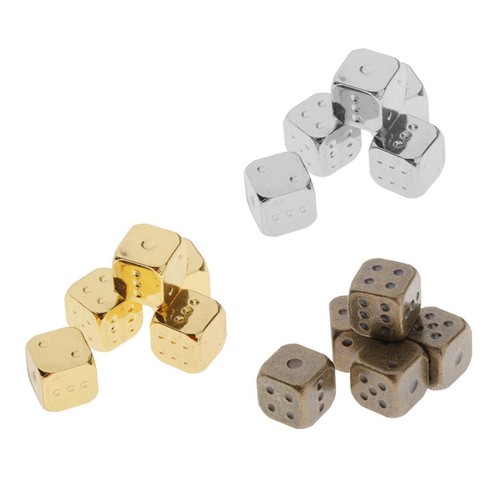 5pcs 12mm dice - 5pcs, metal