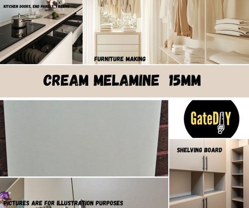 15mm cream melamine faced - 15mm,