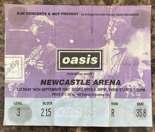 Oasis ticket stub gig concert - oasis,