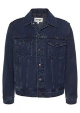 MENS WRANGLER TRADITIONAL CLASSIC WESTERN DENIM JACKET - DARK INK BLUE DENIM
