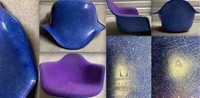 1 EAMES BLUE FIBERGLASS SHELL PURPLE ALEXANDER GIRARD FABRIC HERMAN MILLER CHAIR