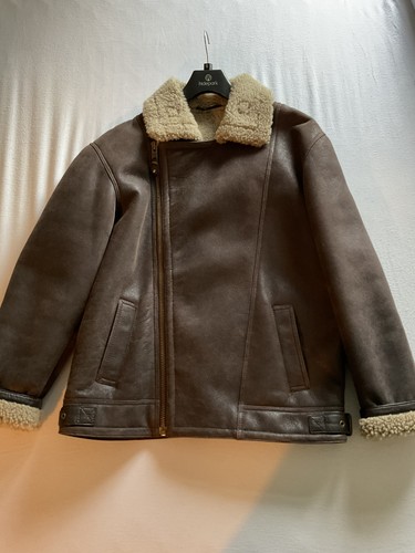 Men leather sheepskin flying - sheepskin,