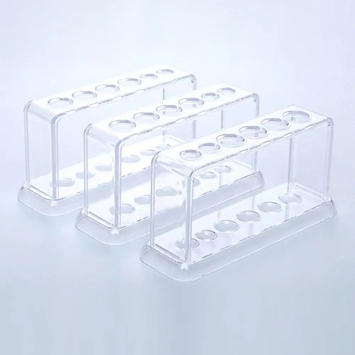 Plastic clear test tube rack - clear,