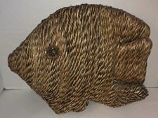 Vintage Woven Rope Rattan Fish