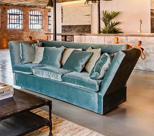 Teal turquoise velvet - teal, 3-seater