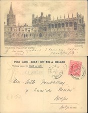 The Dining Hall Christ Church Oxford 1903 postmark Architecture Education