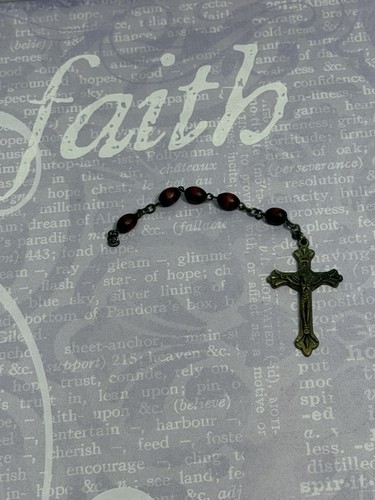 Antique italian rosary wood - rosary,