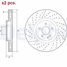 X2 PCS FRONT BRAKE DISC ROTORS