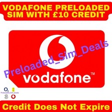 Preloaded Vodafone Pay As You Go SIM with £10 Credit – No Expiry – No Contract