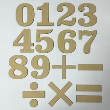 Wooden Numbers 3mm MDF Crafts 3cm-30cm Large Small Sign Art Decor Equation Blank