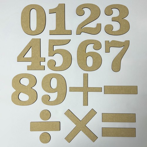 Wooden numbers 3mm mdf - wooden,