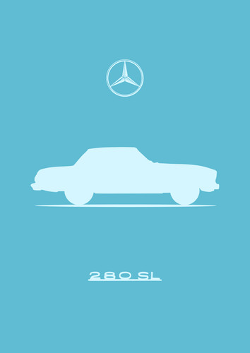 Poster mercedes benz 280sl - -,