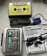 AIWA TX-596 WALKMAN CASSETTE PLAYER  & 30 RESET AM/FM RADIO + ORIGINAL EARPHONE