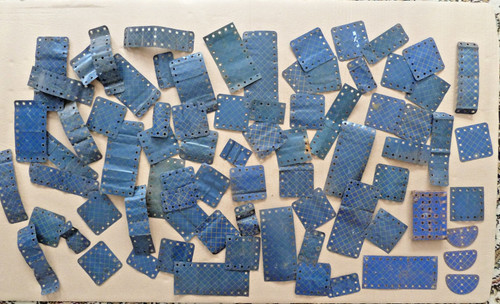 Vintage meccano blue gold - vintage,
