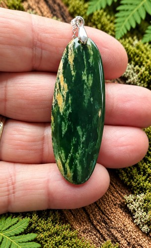 Jade pendant silver - , new