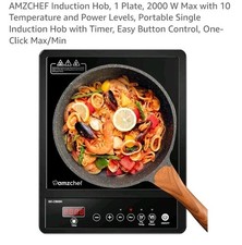 AMZCHEF Single Induction Hob 2000W Induction Cooker slim design, 10-level Stove