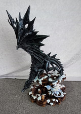 XL Nemesis Now Dragons Wisdom 47cm - Large Black Ice Dragon - Boxed