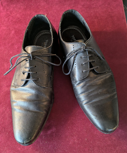 Topman black leather mens - topman,