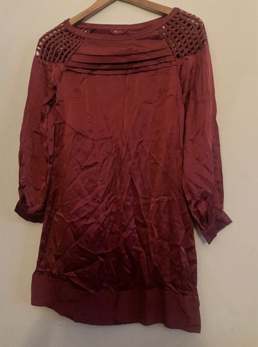 Monsoon burgundy silk tunic - burgundy,