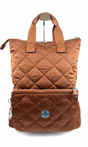 Kipling brown quilted daypack - brown,