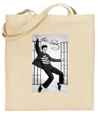 Elvis Natural Canvas Cotton Shopping Tote Bag Durable & Reusable Gift Present 