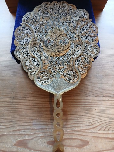Antique wayang hand fan - antique,