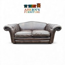 Brown leather chesterfield dfs - chesterfield,