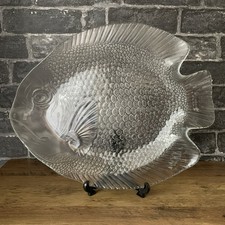 Large Vintage French Arcoroc Glass Fish Shaped Serving Platter