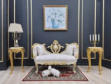 French Style Settee/ Stressed