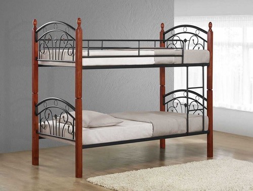 Wooden and metal bunk bed - wooden,