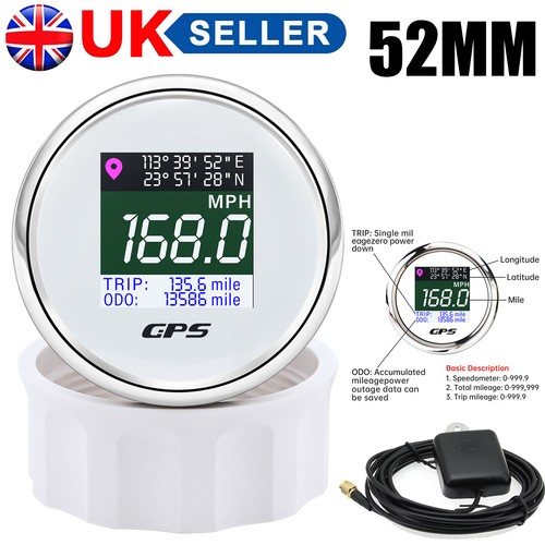 52mm boat gps - 2", speedometer