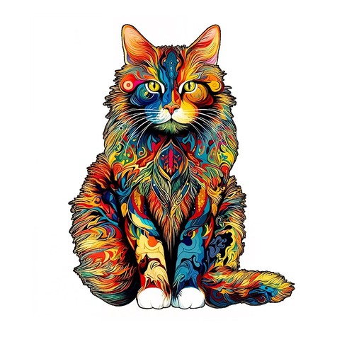 Unique cat wooden - wooden, puzzle