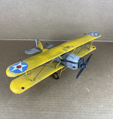 Vintage metal biplane airplane - metal,