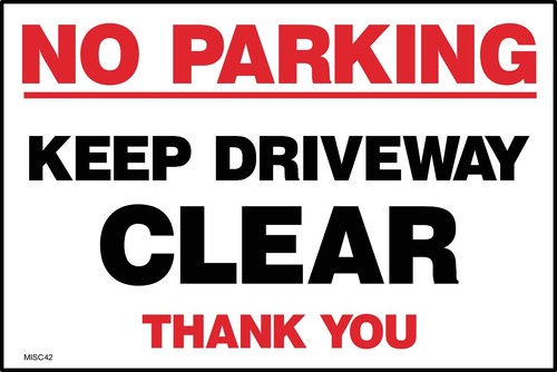 Parking keep driveway - no,