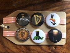 Guinness Irish Stout Dublin - Button Pin Badge Set - Drinking, Bar Gift Rugby