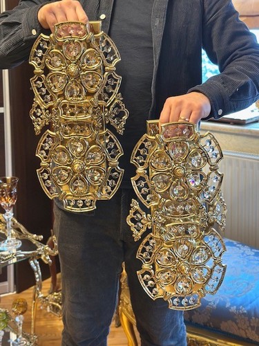 Pair vintage crystal wall - vintage,