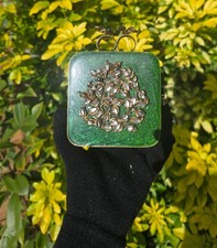 Emerald green box clutch bag - emerald,