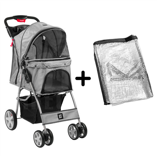 Kct grey pet stroller - kct, with