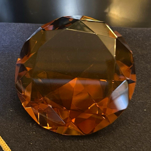 Amber coloured brown faceted - brown,